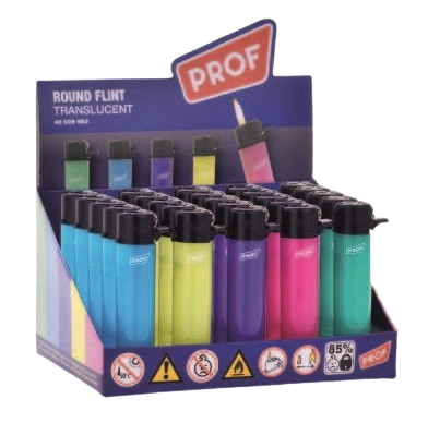 Ref.40009583-PROF_Encendedor_ROUND_TRANSLUCENT_COLOR_WITH_BARCODE_25u